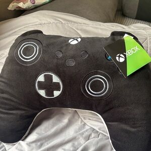 Black Plush Controller Pillow - Soft Gaming Cushion